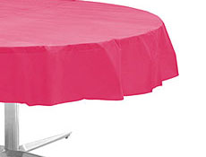 Pink Round Plastic Tablecover