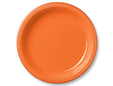 7 inch Orange Plastic Plates
