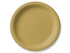 10 1/4 inch Gold Plastic Plates