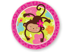 Monkey Love 9 inch Paper Plates