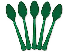 Green Premium Plastic Spoons