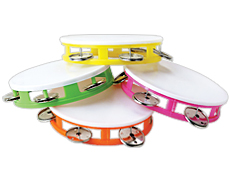 Small Imprinted White Top Tambourines