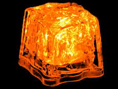 Orange LED Ice Cubes