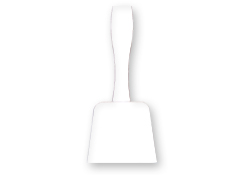 WHITE TALL COWBELL W/HANDLE
