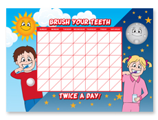 Brushing Chart Dry Erase Board with Marker