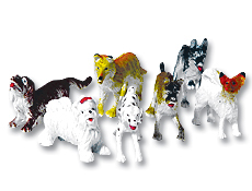 3" Plastic Dog Figures- Assorted