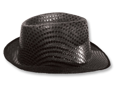 Black Sequin Fedora Hat