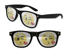 WP1308 - Kissy Face Emoji Pinhole Glasses