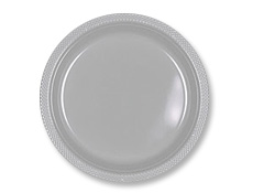 10 1/4 inch Silver Plastic Plates