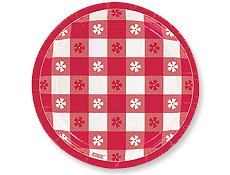 Red Gingham 7 inch Plates