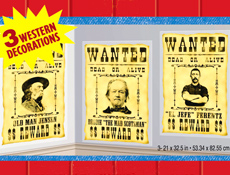 5 Foot  Western Wanted Posters