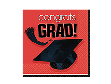 Red Graduation Lunch Napkins