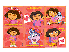Dora Valentine Stickers