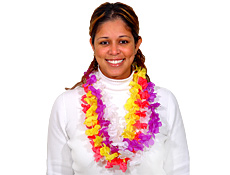 36 inch Solid Silk Flower Leis Assorted