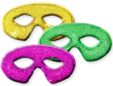 Purple/Green/Gold Mardi Gras Sequin Masks