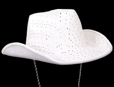 White Sequin Cowboy Hat