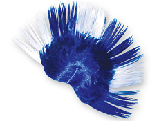 Blue & White Mohawk Wig