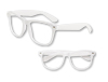 S70445 - No Lens White Blues Brother Glasses