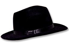 Black Velour Gangster Hat
