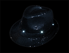 S90036 - LED Black Sequin Fedora