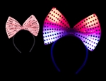 S91040 - LED Pink Sequin Bow Headband