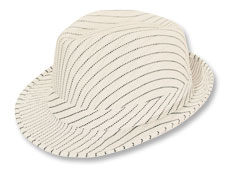 White Pinstripe Fedora Hat