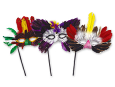 Feather Masks with Sticks