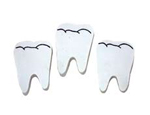 2" White Tooth Shape Erasers