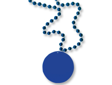 33 inch Blue Bead Medallion Neck