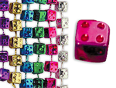 33 inch Assorted Dice Beads